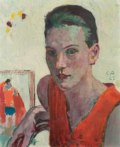 AMIET, CUNO — Woman in a red dress. 1927. — Koller Auktionen
