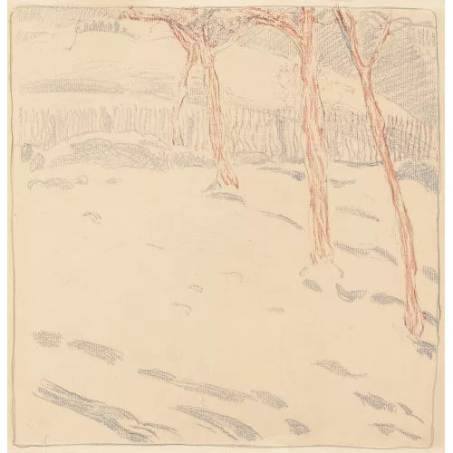 Cuno Amiet — Winterlandschaft mit vier Bäumen.