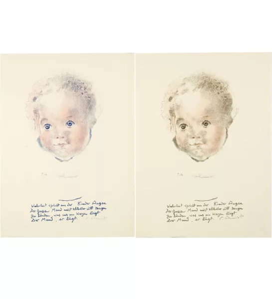 Cuno Amiet — Kinderköpfchen (Neujahrsblatt 1942/43)