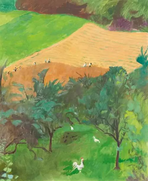 CUNO AMIET — A landscape with chickens. 1939. — Koller Auktionen