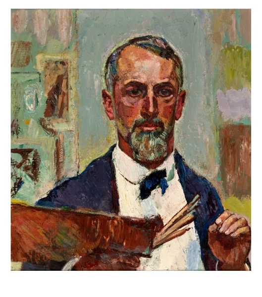 Cuno Amiet — Selbstbildnis - Selbstporträt an der Staffelei