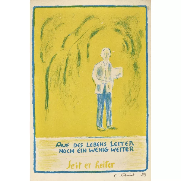 Cuno Amiet — "Selbstbildnis stehend mit Zeichenblock".