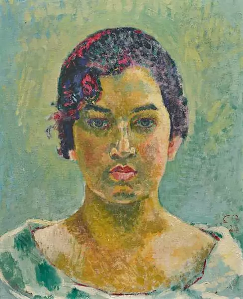 CUNO AMIET — Portrait of a young woman. 1924. — Koller Auktionen