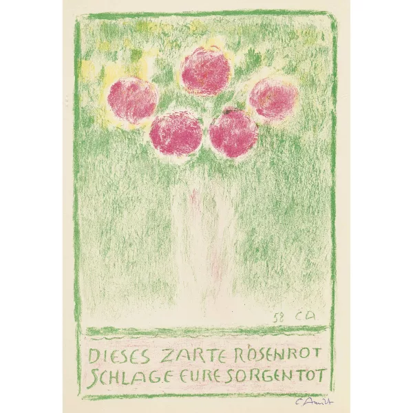 Cuno Amiet — "Blumenvase mit Rosen".