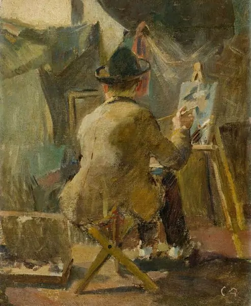 CUNO AMIET — Bildnis von Giovanni Giacometti. 1889. — Koller Auktionen