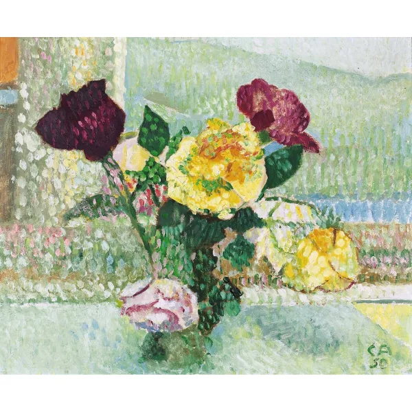 Cuno Amiet — Stillleben mit Rosen.