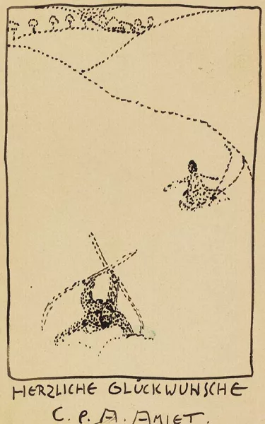 Cuno Amiet — Postkarte – Skifahrer