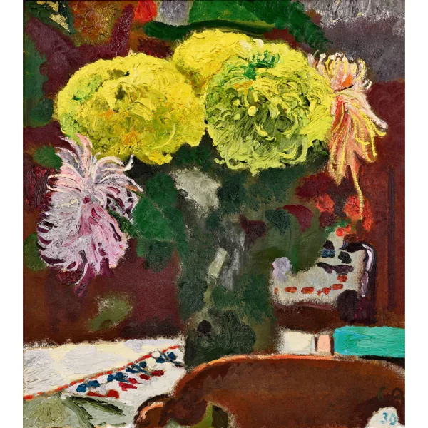 Cuno Amiet — Blumenstillleben mit Chrysanthemen.