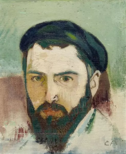 CUNO AMIET — Selbstportrait mit schwarzem Barett. 1891. — Koller Auktionen