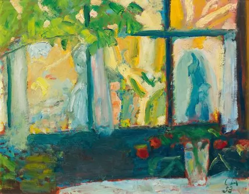 AMIET, CUNO — Patio window with a view of the garden. 1953. — Koller Auktionen