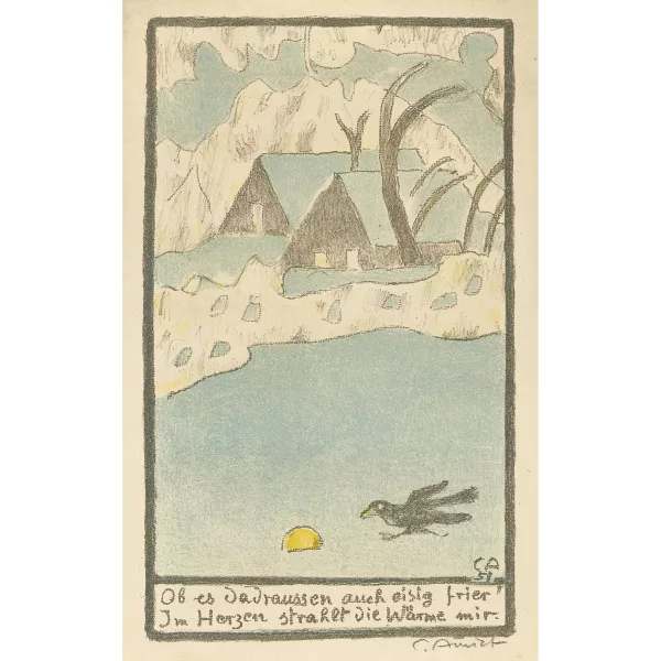Cuno Amiet — "Winterlandschaft mit Krähe".