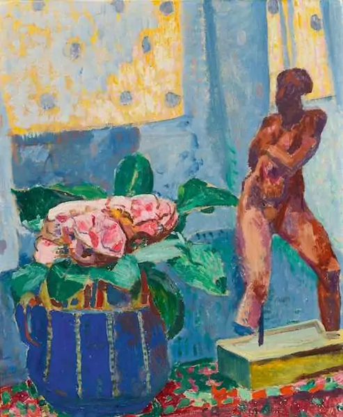 CUNO AMIET — Still life with flowers and statuette. 1919. — Koller Auktionen