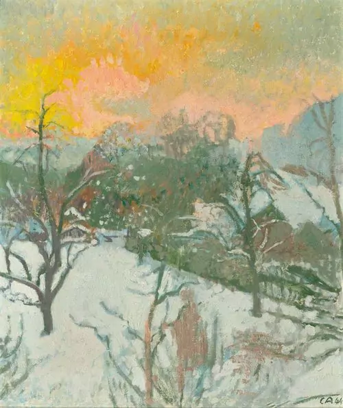 CUNO AMIET — Winterlandschaft im Morgenrot. 1944. — Koller Auktionen