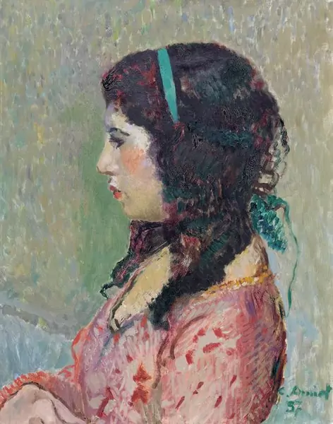 CUNO AMIET — Mädchen mit blauem Haarband. 1957. — Koller Auktionen