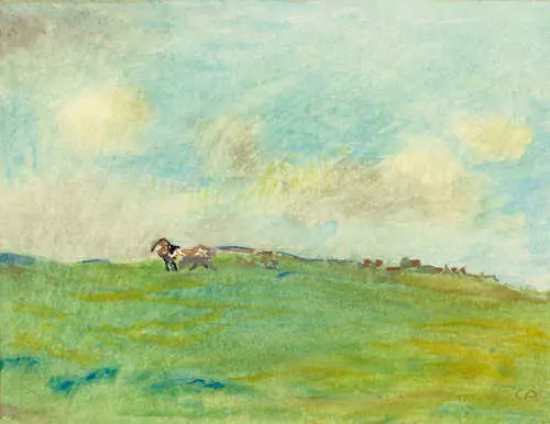 CUNO AMIET — Kuh auf einer Wiese (Cow in a meadow). — Koller Auktionen