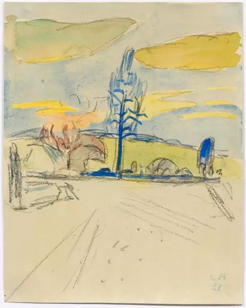 AMIET, CUNO — Wide landscape with trees. 1921. — Koller Auktionen