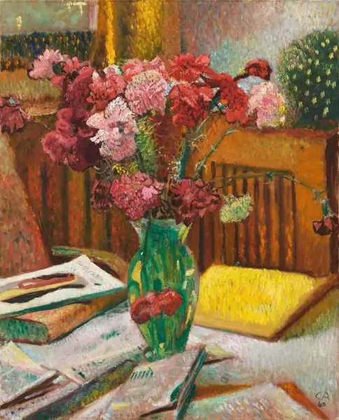 CUNO AMIET — Stillleben mit Nelken in einer Glasvase. 1940. — Koller Auktionen