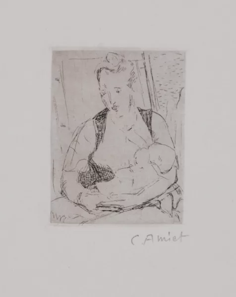 Cuno Amiet — 2 Blätter: Mutter mit Kind, 1905; Vater des Künstlers, 1894