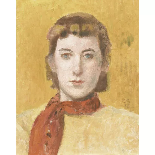 Cuno Amiet — Brustbildnis einer Dame im gelben Kleid.