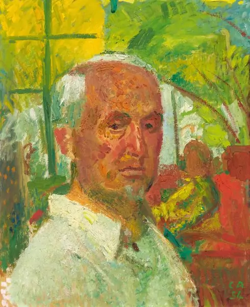 AMIET, CUNO — Self─portrait in a garden. 1954. — Koller Auktionen