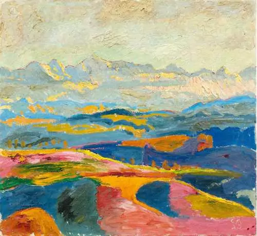 CUNO AMIET — Blick auf die Berner Alpen. 1925. — Koller Auktionen