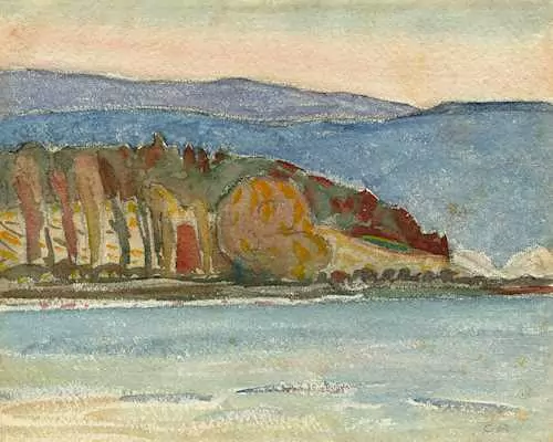 CUNO AMIET — Lake landscape. — Koller Auktionen