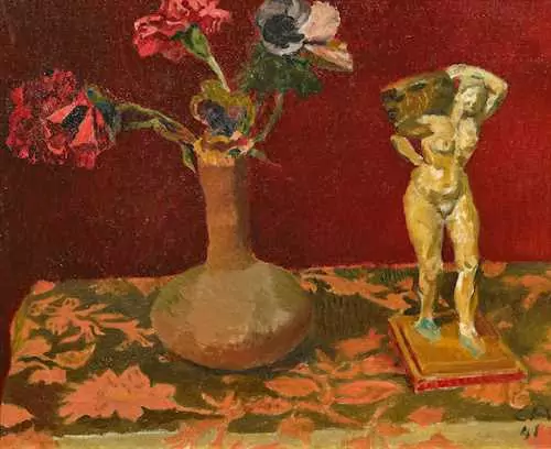 CUNO AMIET — Blumenstillleben mit Statue. 1941. — Koller Auktionen