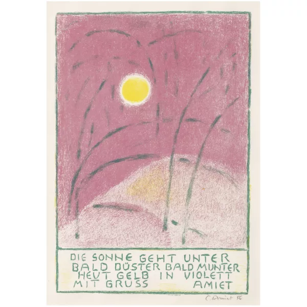 Cuno Amiet — WOHNHAUS DES KÜNSTLERSARTIST'S HOUSESONNENUNTERGANGSUNSETAMIET IM GARTENAMIET IN THE GARDENAPFELERNTEAPPLE HARVESTROSENSTRAUSSROSE BOUQUET