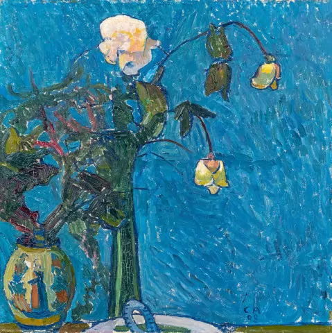 Stillleben mit Nelke und Rosen, 1908