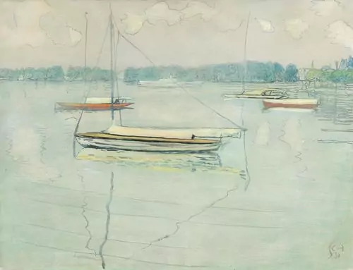 AMIET, CUNO — Sailing boats on Lake Thun. 1931. — Koller Auktionen