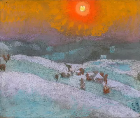 Winterlandschaft mit Sonnenuntergang, 1929