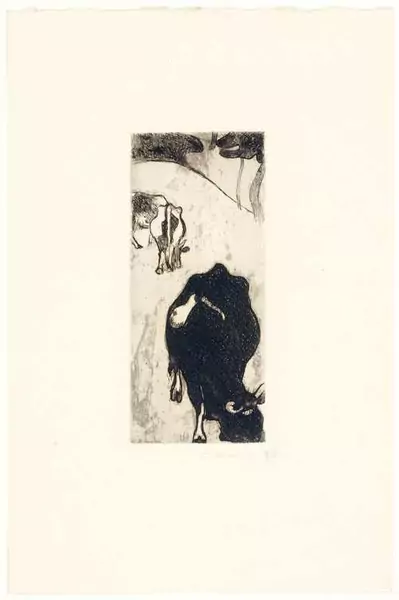 CUNO AMIET — 2 Bll.: Bretonische Mädchen. 1893. Kühe (Bretagne). 1893. — Koller Auktionen