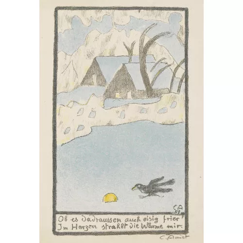 Cuno Amiet — Winterlandschaft mit Krähe.