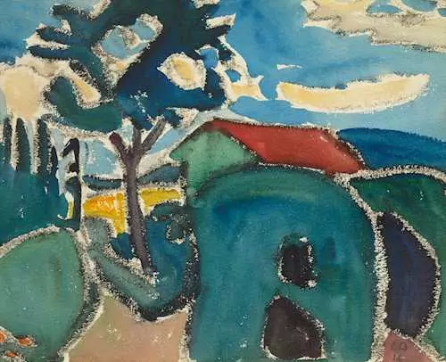 CUNO AMIET — Landscape with house. 1916. — Koller Auktionen