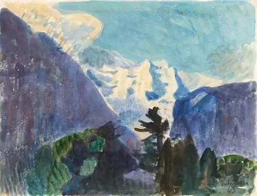 CUNO AMIET — Blick auf die Jungfrau. 1943. — Koller Auktionen