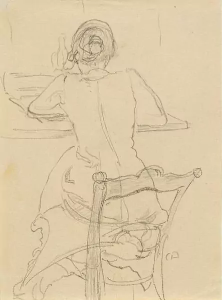 CUNO AMIET — Rückenansicht einer sitzenden Frau. — Koller Auktionen