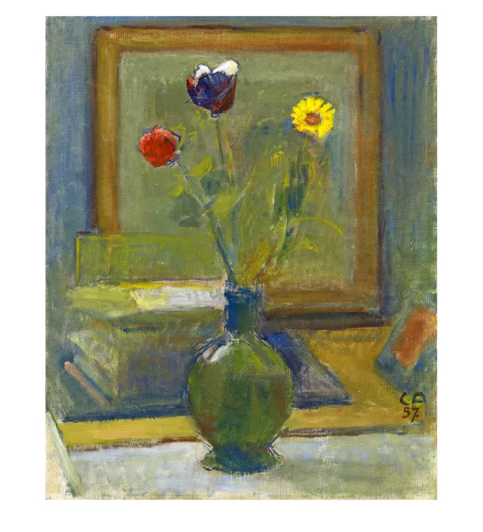 Cuno Amiet — Stillleben mit Blumenstrauss und Büchern