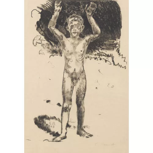 Cuno Amiet — Nackter Junge von vorn, mit erhobenen Armen.