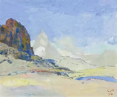 CUNO AMIET — Riffelberg: Roter Boden mit Matterhorn. 1944. — Koller Auktionen