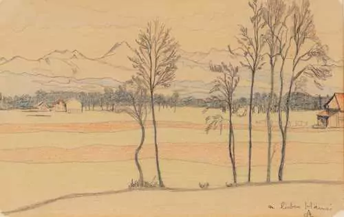 CUNO AMIET — Landschaft mit Alpenpanorama. — Koller Auktionen