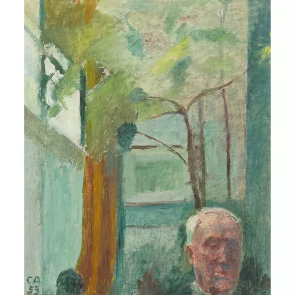 "Interieur mit Selbstportrait"