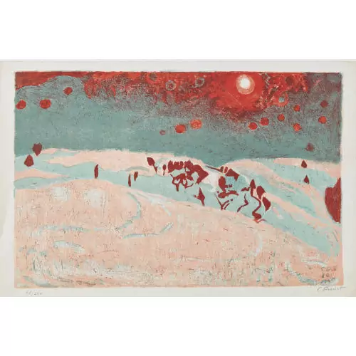 "Sonnenuntergang in Schneelandschaft"