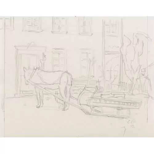 Pferd mit Schlitten