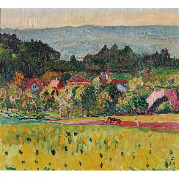 Sommerliche Landschaft mit Blick auf Oschwand