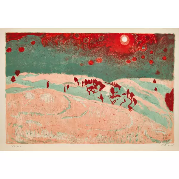 "Sonnenuntergang in Schneelandschaft"
