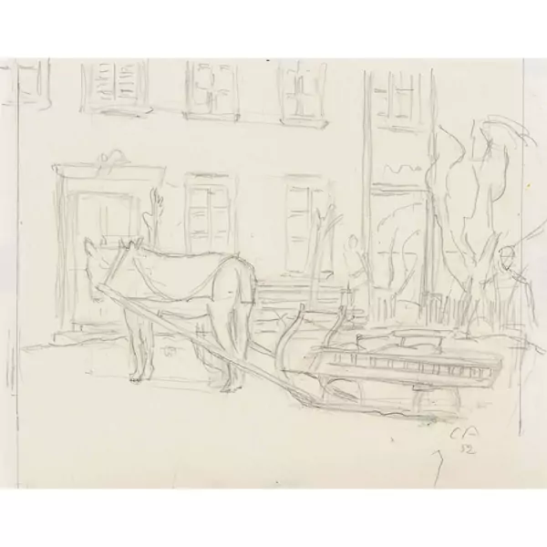 Pferd mit Schlitten