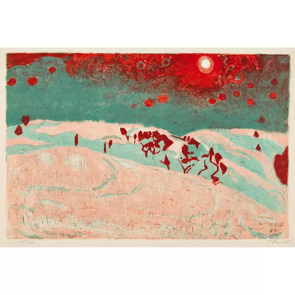 "Sonnenuntergang in Schneelandschaft"