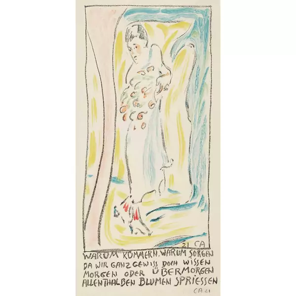 "Frau mit Blumen"