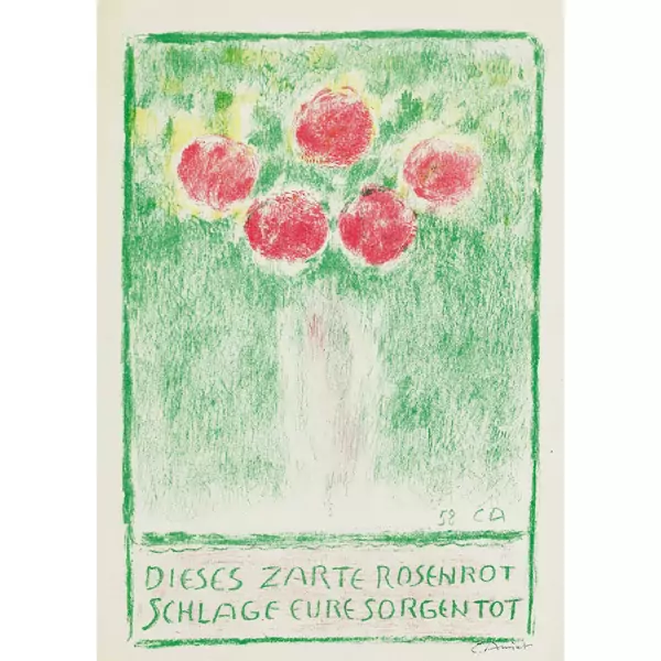 "Blumenvase mit Rosen"