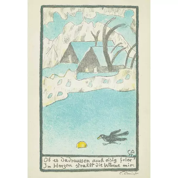"Winterlandschaft mit Krähe"
